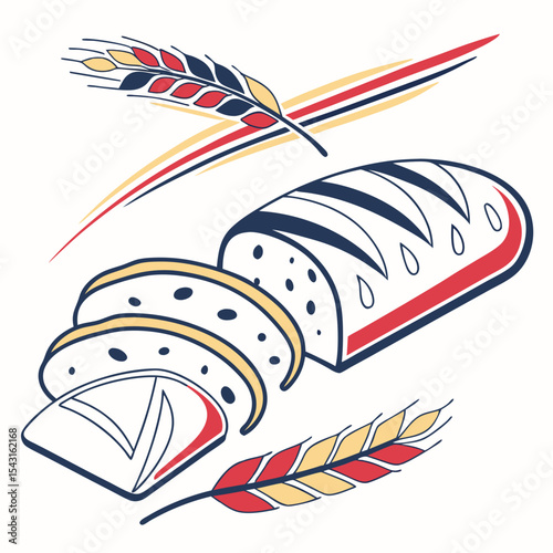 Bread vector silhouette illustration isolated on white background