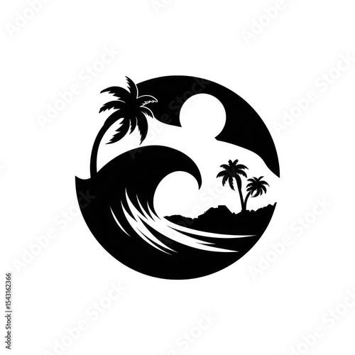 Tropical Wave Circle Design