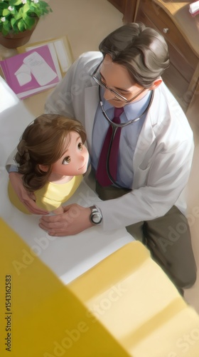 Young Girl Receiving a Checkup from a Doctor
