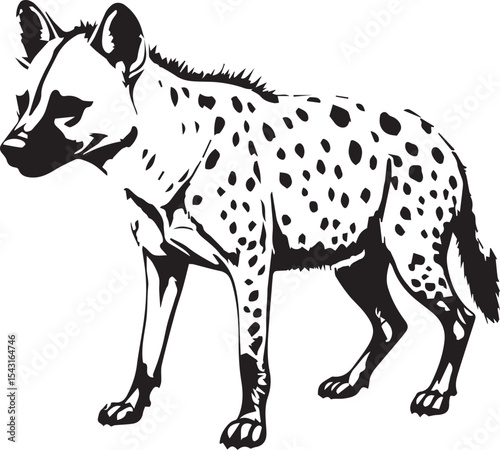vector illustration of a hyena