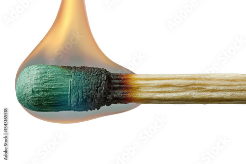 Burning Match Head Closeup