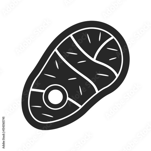 Beef icon vector silhouette illustration isolated on white background