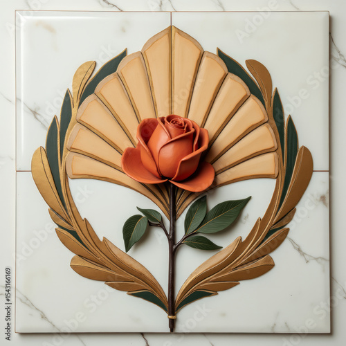 Single Rose Emoji — Elegant Red Rose Floral Illustration