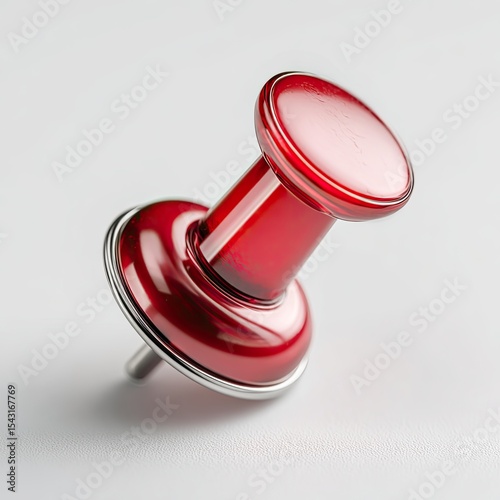 Red push pin, angled view