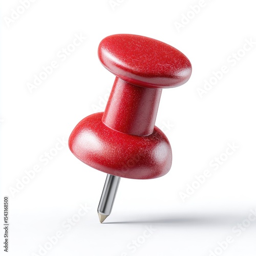 A vibrant red pushpin, angled, with a metallic point