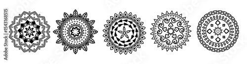 black vector mandala circles art