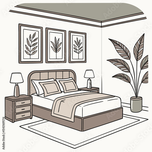 Cozy contemporary interior design featuring a comfortable living room with a sofa, armchair, and stylish decor