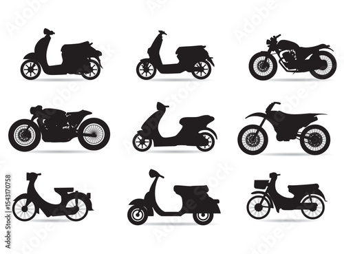 set of motorcycle icons