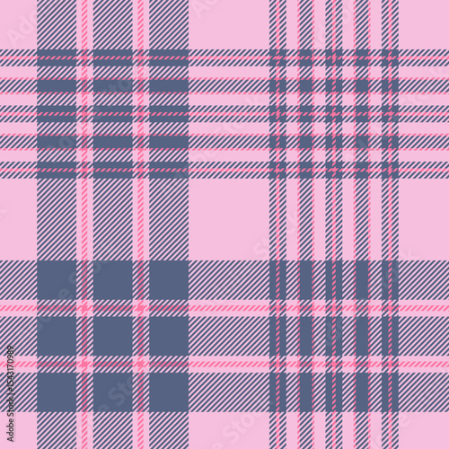 plaid tartan seamless repeat pattern. This is a pink navy blue checkered plaid vector illustration. Design for decorative,wallpaper,shirts,clothing,tablecloths,wrapping,textile,fabric,texture