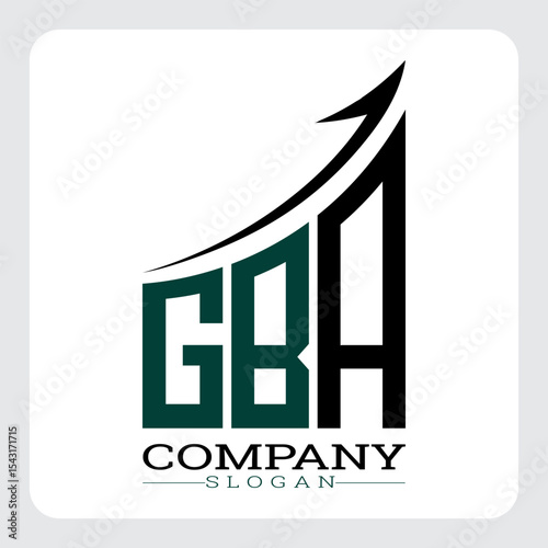 GBA Company Logo Design Growth vector, GBA Upward Arrow Business Success Logo vector, GBA Corporate Branding Logo , GBA logo design, GBA simple and modern logo, GBA business finance logo design, etc.
