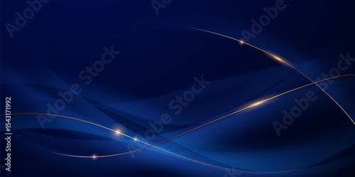 blue abstract background with luxury golden elements vector illustration