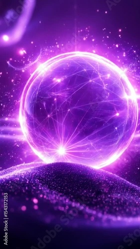 Mesmerizing video purple energy magic sphere
