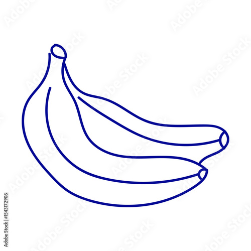 Two ripe bananas illustrated with simple lines on a white background suitable for design projects or culinary themes