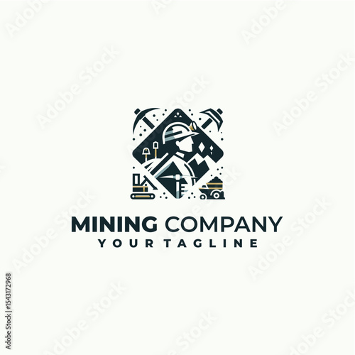 Heavy Equipment Mining Logo for Construction and Mining Companies

