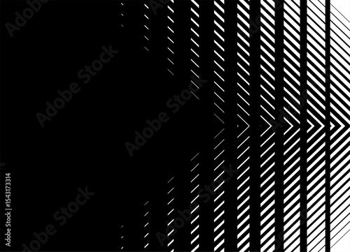 Technological vector background. Digital Striped pattern of white lines on black background for poster, cover, packaging. Design element. Abstract Carbon