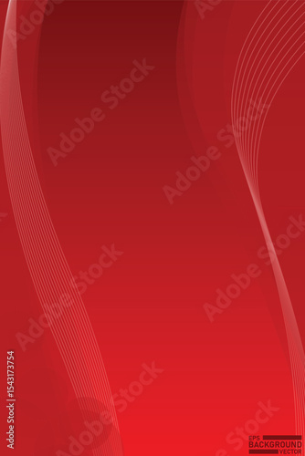 Red abstract background with white curves