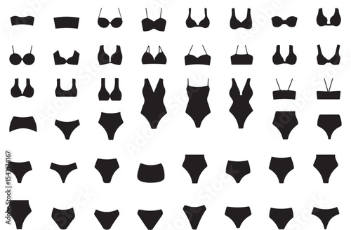 black and white icon set