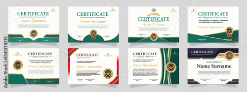 Certificates of appreciation template design with luxury badge. For award, business, and education needs. Diploma vector template