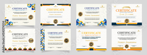 Certificates of appreciation template design with luxury badge. For award, business, and education needs. Diploma vector template