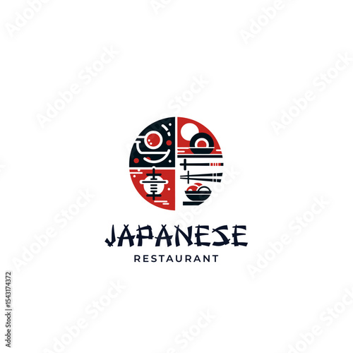 Traditional Japanese Restaurant Vector Illustration


