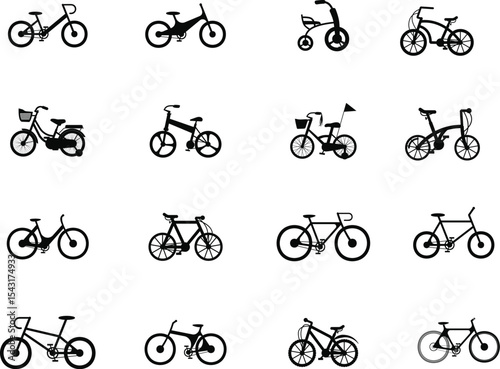 set of bicycle icons