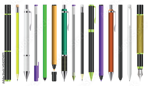 colored pencils isolated on white
