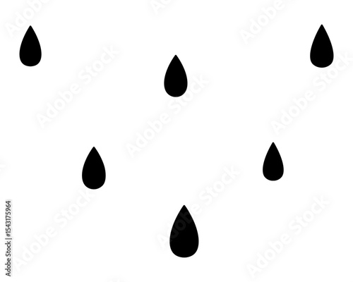 Dripping drops. Silhouette. Vector illustration. Isolated white background. Falling water. Idea for web design.