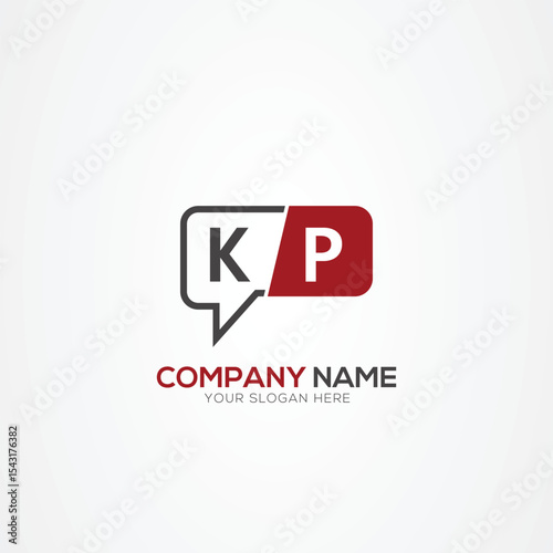 Letter KP PK tech logo, chat design, communication, robot logo design Vector