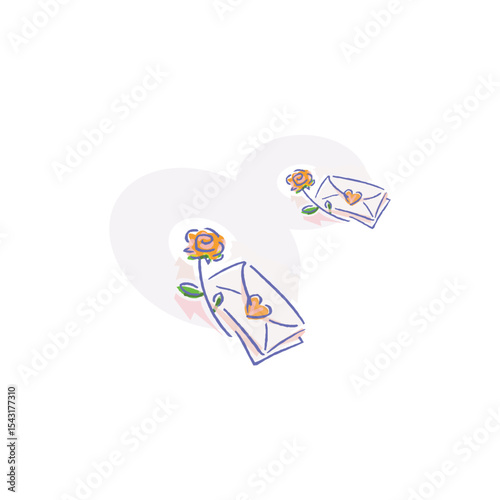 Love word hand drawn lettering and calligraphy with cute heart on red,white and pink background.Valentine's day template or background for Love and Valentine's day concept