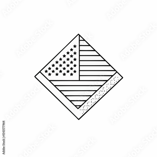 Geometric illustration of American flag in diamond shape  