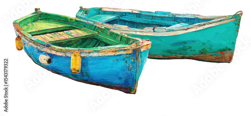 Old Fishing Boats at Sea