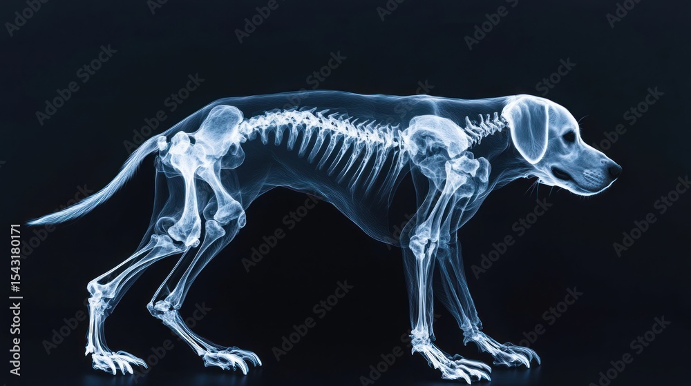 Obraz premium Dog x ray skeleton