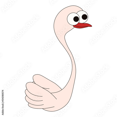 Funny swan. Love bird vector illustration. Fun swan isolated transparent background. Perfect for kids art, child sticker, nursery poster cover and children t-shirt print. Ideal wedding design. EPS 10