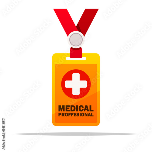 Medical proffesional ID card vector isolated illustration