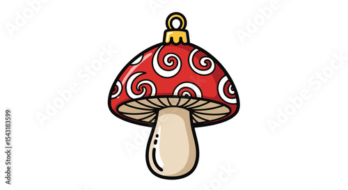 Whimsical Mushroom Christmas Ornament Decoration Handmade Holiday Festive Tree Decoration Seasonal Cheer