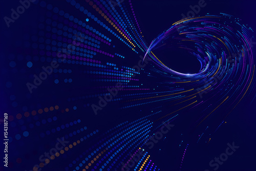 Colorful Vortex of Particles in Abstract Digital Motion