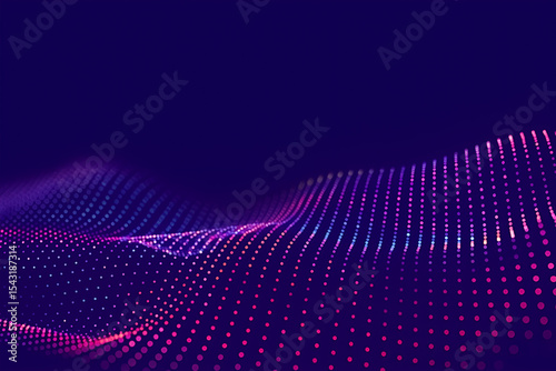 Futuristic Digital Wave of Dots on Dark Background