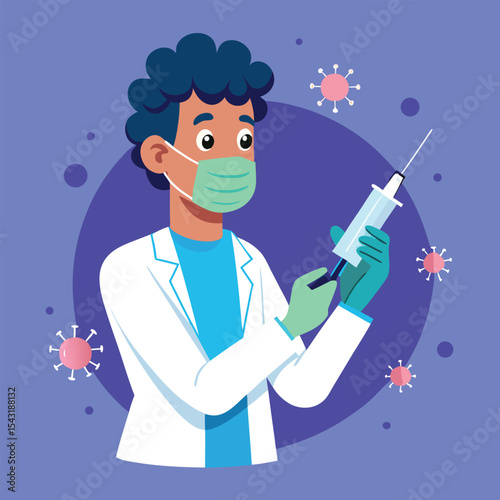 healthcare professional injecting covid 19 vaccine
