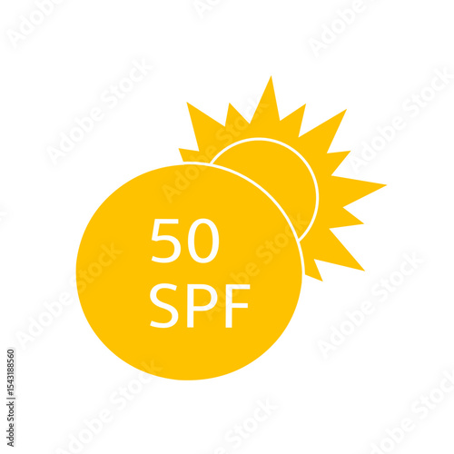 Sun protection for skin. UVA UVB sunscreen protection. SPF icon for or skin cosmetics packaging. Vector