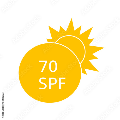 Sun protection for skin. UVA UVB sunscreen protection. SPF icon for or skin cosmetics packaging. Vector