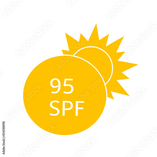 Sun protection for skin. UVA UVB sunscreen protection. SPF icon for or skin cosmetics packaging. Vector