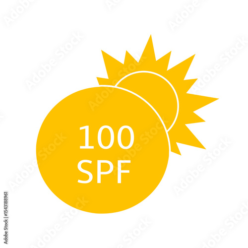 Sun protection for skin. UVA UVB sunscreen protection. SPF icon for or skin cosmetics packaging. Vector