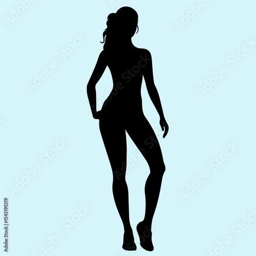 Female Body Silhouette Vector Illustration