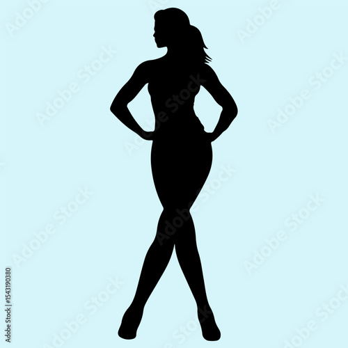 Black Silhouette of Woman Body Pose