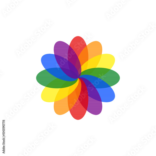Vibrant Rainbow Floral Design A Colorful Abstract Art Illustration
