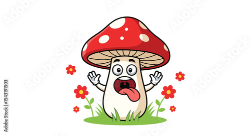 A Cartoon Mushroom's Shockingly Delicious Adventure Through the Enchanted Forest and Floral Meadow