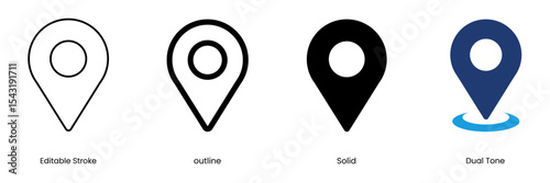 location icon outline and solid icon