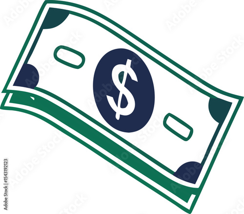 Green American dollar bill flat icon for financial apps and websites,Cash money bundle icon. Clipart image isolated on white background-American dollar bill flat icon for financial apps and websites
