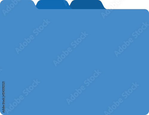 Simple vector illustration of blue file folders in flat style. Ideal for UI design, office icons, document organization, web use, and business or educational materials.