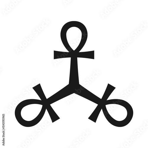 Three Ankh Egyptian Cross Symbols Icon